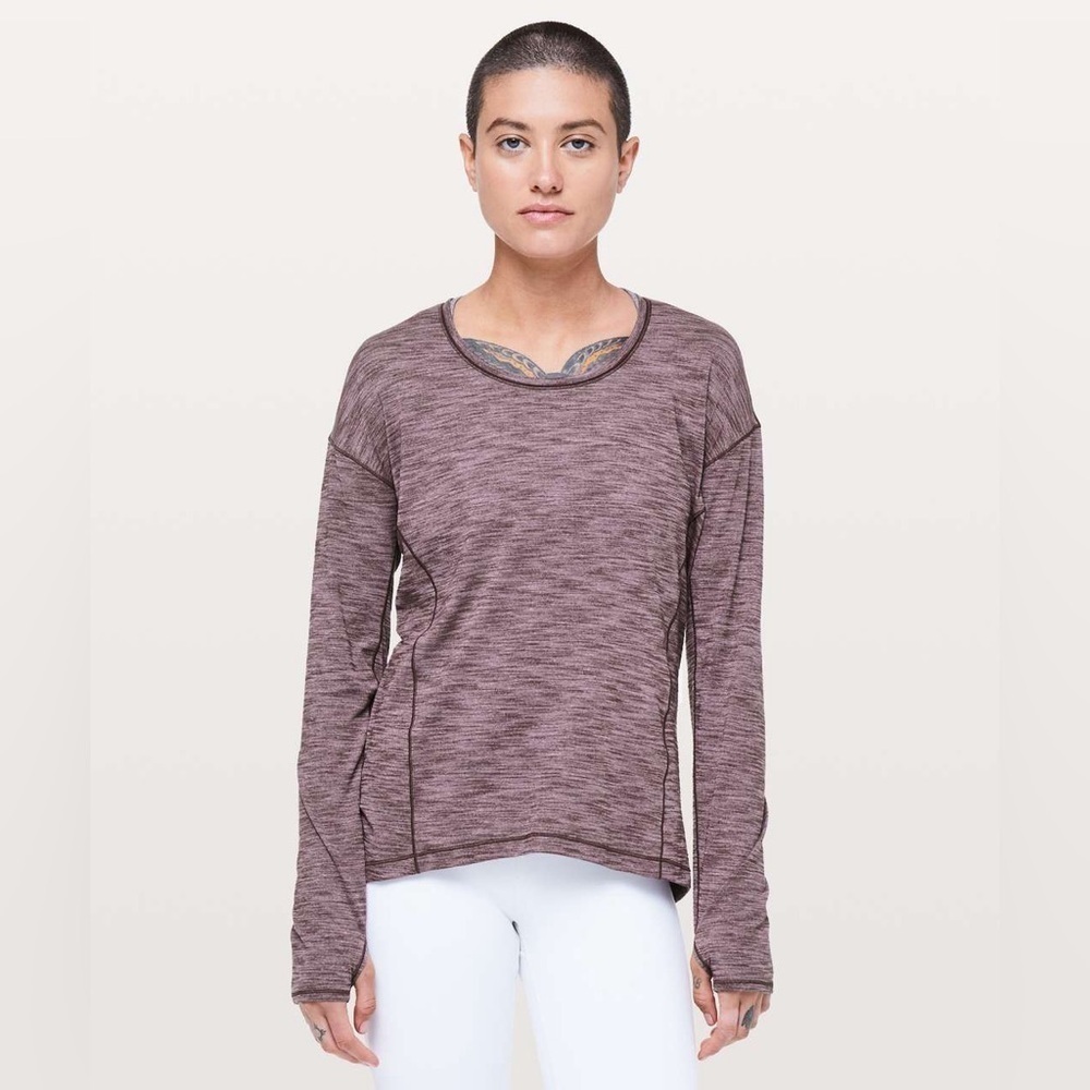 Lululemon sweat embrace long sleeve size 8 heathered arctic plum